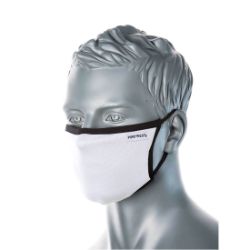 Portwest 3-Ply Fabric Face Mask (Pk25) White - 
